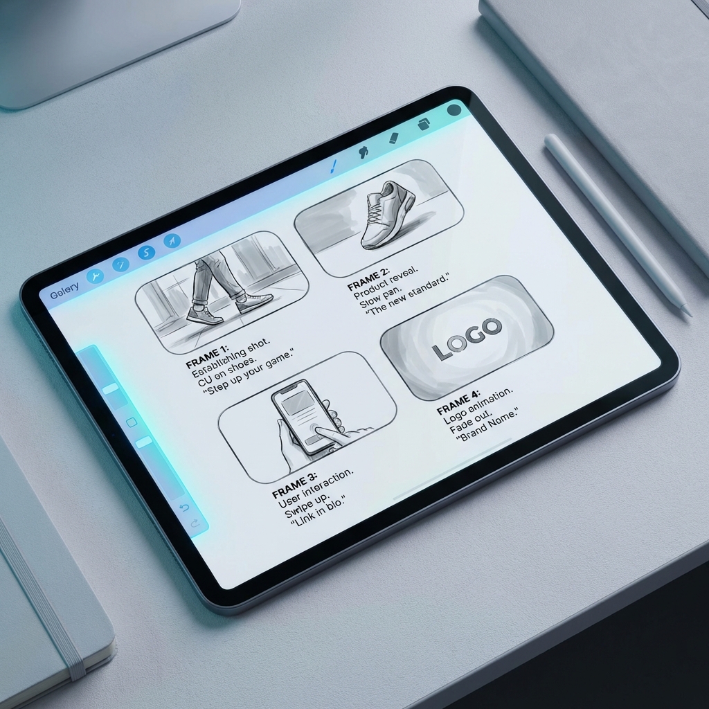 Guion Creativo Storyboard Mockup